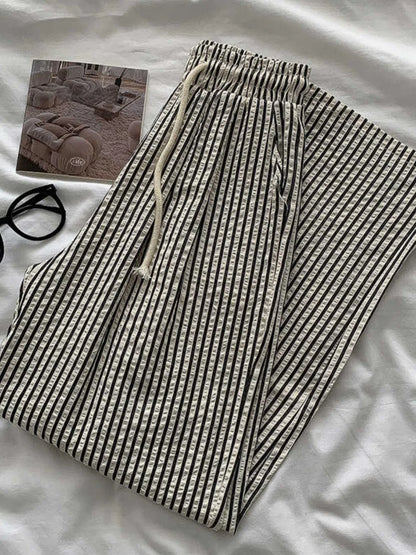Striped high-waisted summer trousers – Savelle