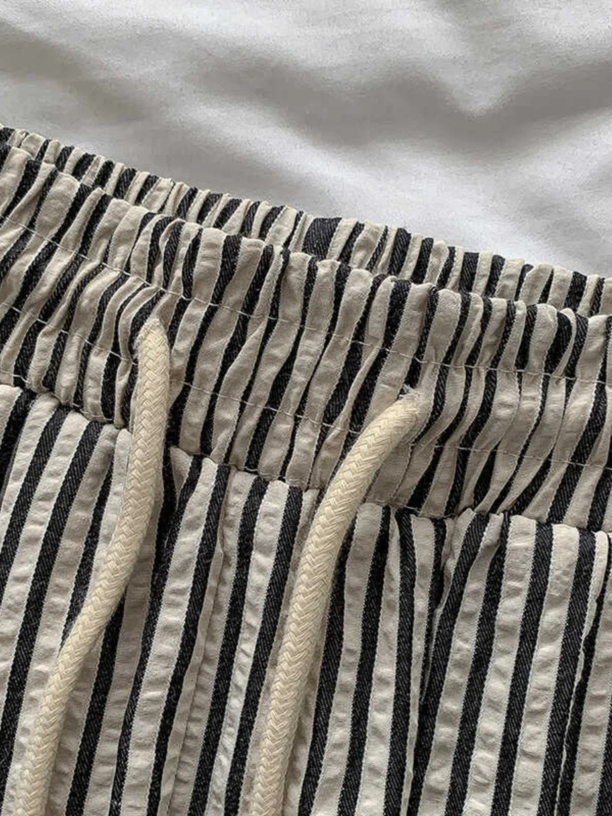 Striped high-waisted summer trousers – Savelle