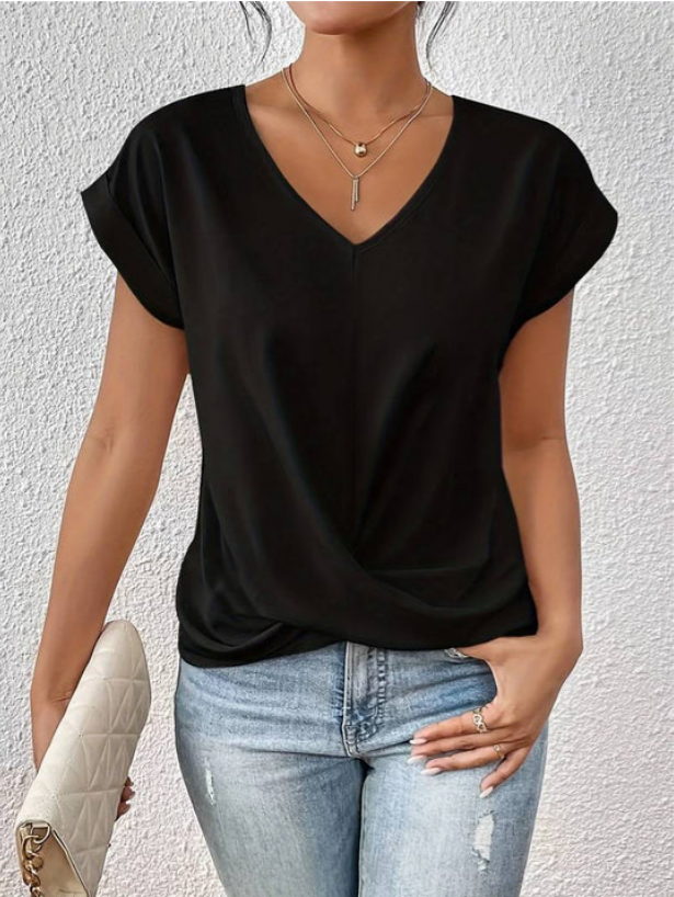 Renaya - Draped V-neck Shirt