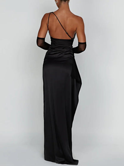 Selene Women's Maxi Dress | Luxurious Satin, Elegant Slit 2