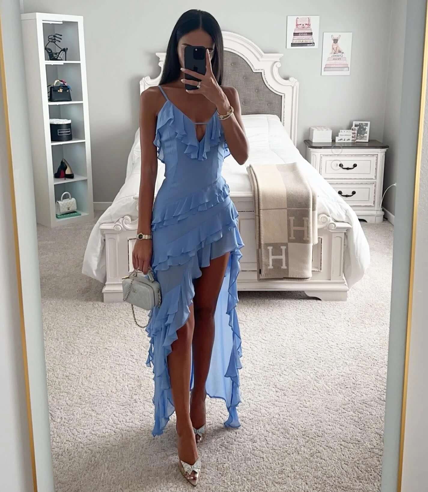 Asymmetrical ruffle occasion dress – Seloura