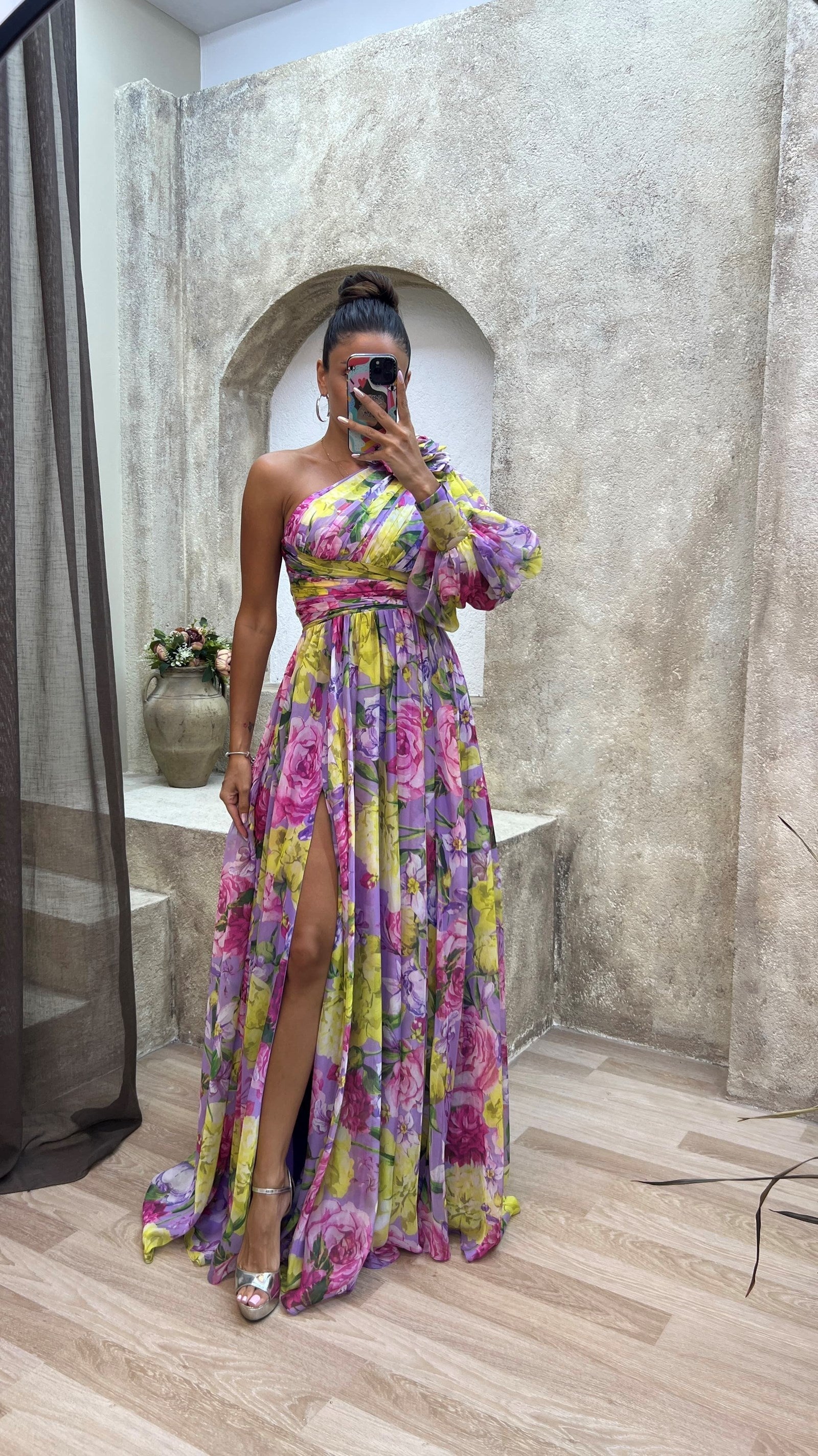elegant beautiful flowy dresses Elegant V-neck Chiffon Flowy Maxi Dress Likemychoice