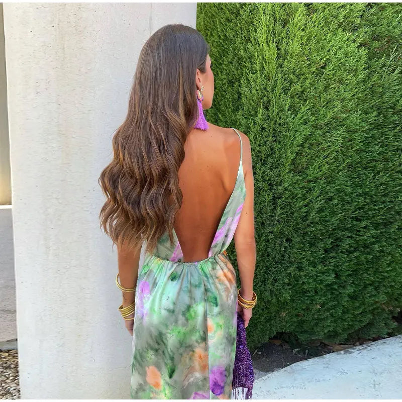 Sienna Women's Maxi Dress | Halo-Dye Print, Elegant Summer Style 1