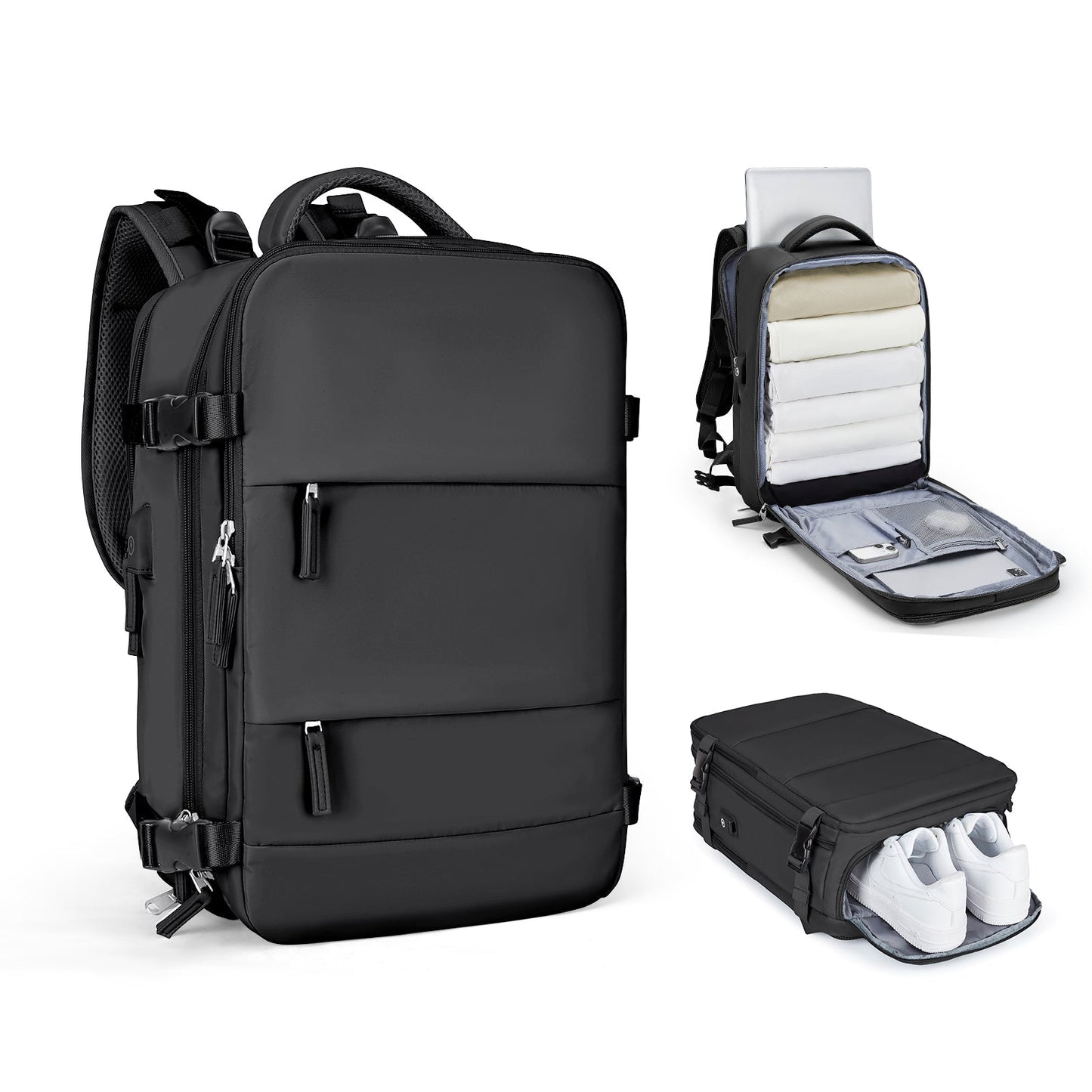 Smart Expandable Travel Backpack with 45L Capacity, Lightweight and Durable Rucksack with Laptop Compartment for Men and Women 1