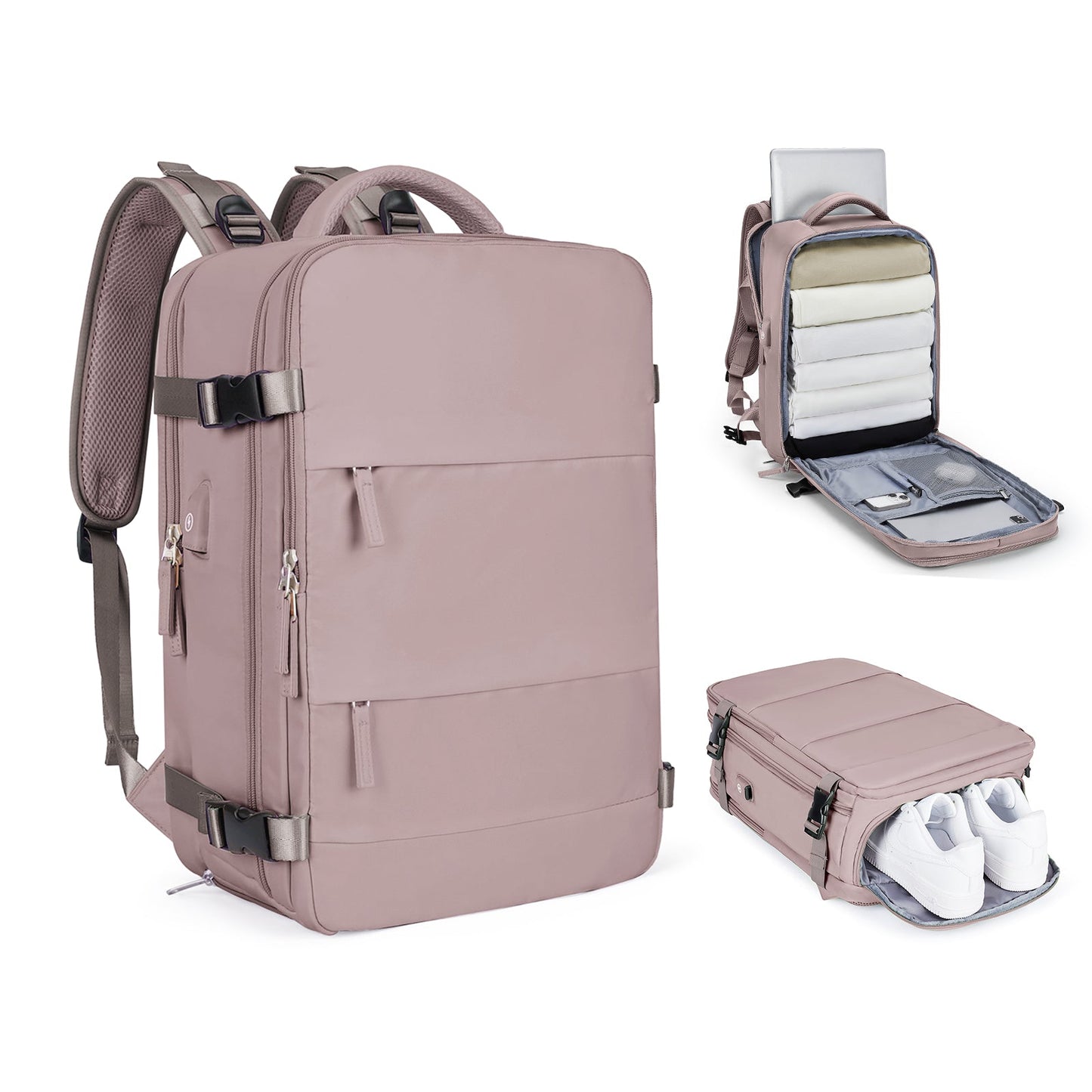Smart Expandable Travel Backpack with 45L Capacity, Lightweight and Durable Rucksack with Laptop Compartment for Men and Women 10