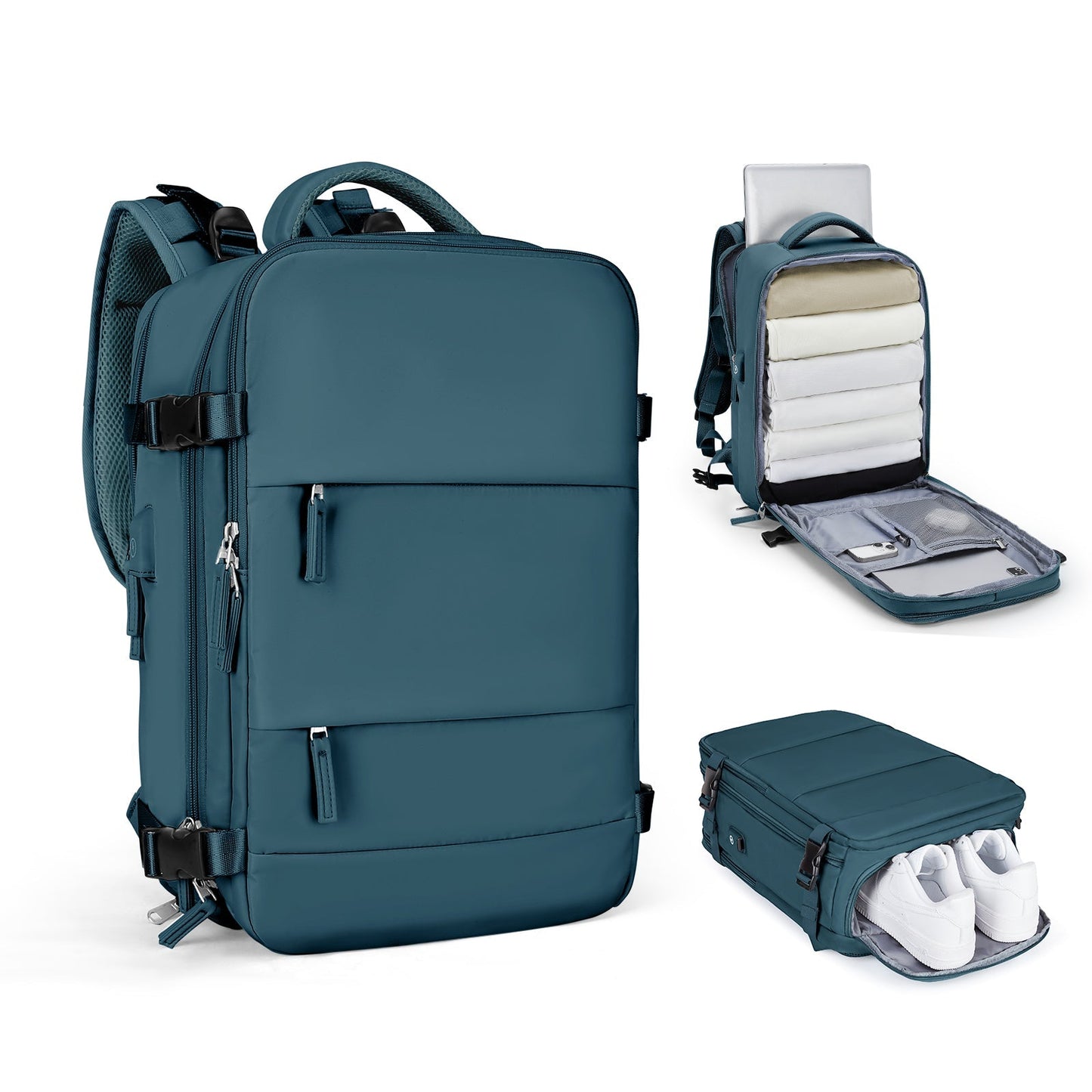 Smart Expandable Travel Backpack with 45L Capacity, Lightweight and Durable Rucksack with Laptop Compartment for Men and Women 15