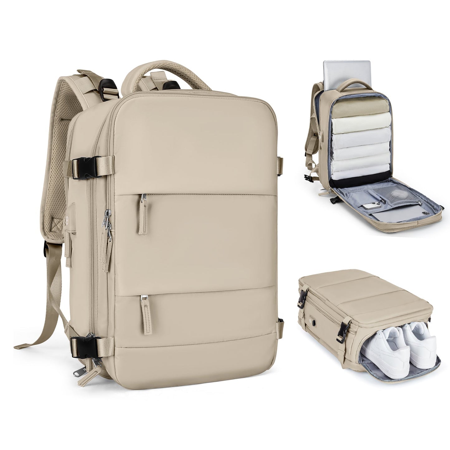 Smart Expandable Travel Backpack with 45L Capacity, Lightweight and Durable Rucksack with Laptop Compartment for Men and Women 16