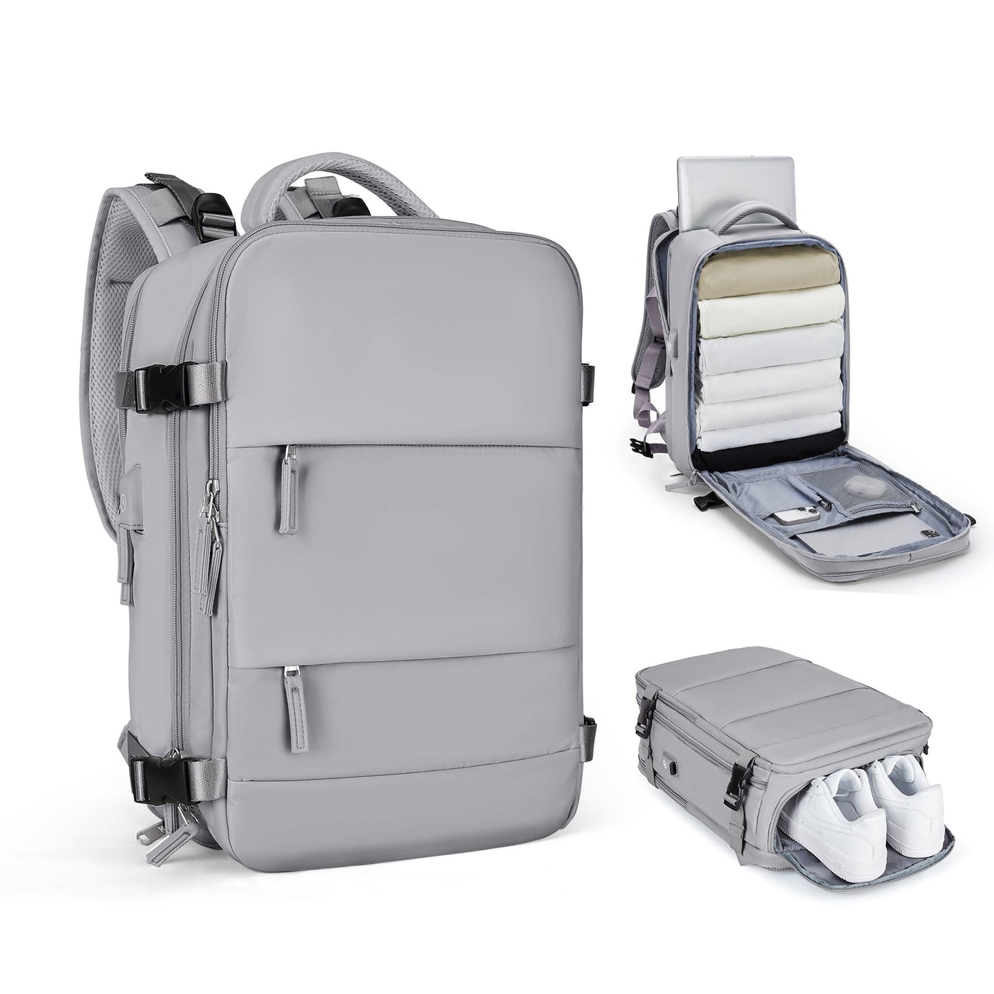 Smart Expandable Travel Backpack with 45L Capacity, Lightweight and Durable Rucksack with Laptop Compartment for Men and Women 20