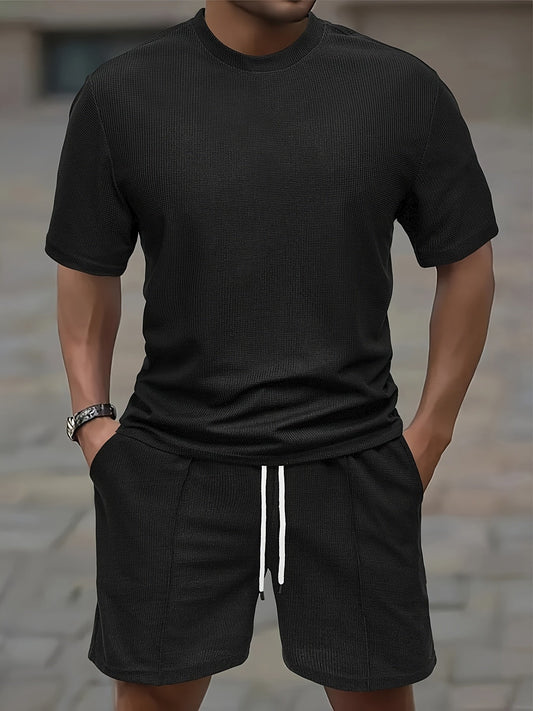 Waffle Men's Outfit Set | Comfortable T-Shirt and Shorts 0