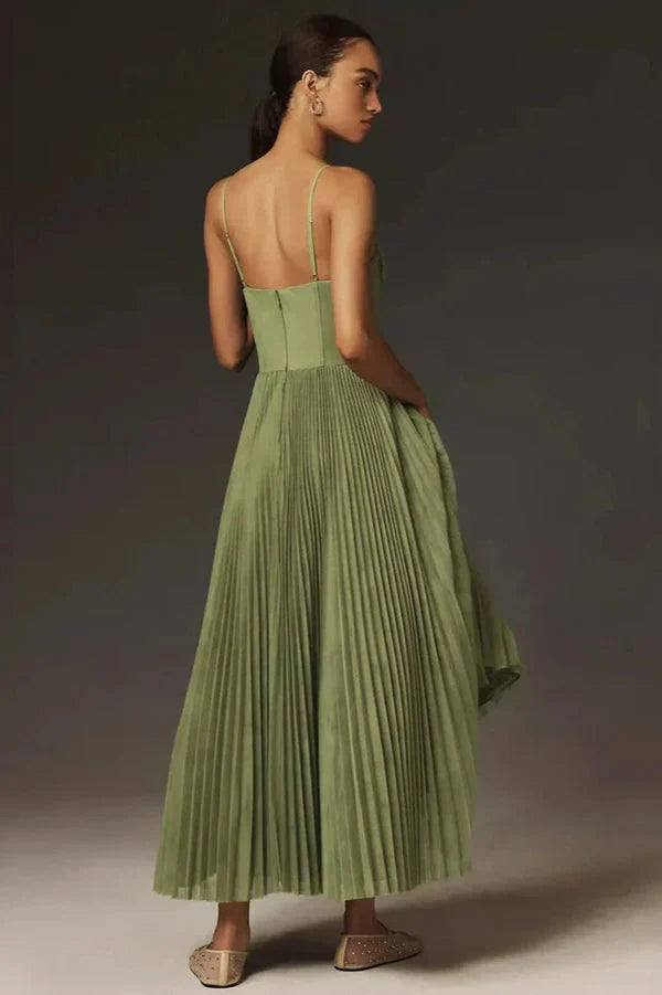 Wina Women's Midi Dress | Pleated Tulle, Elegant Fit & Flare 2