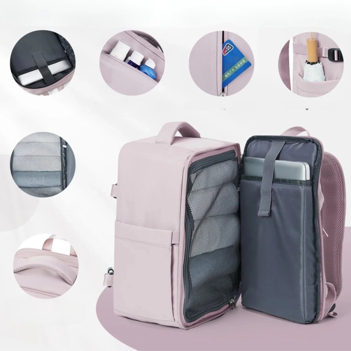 Women's Travel Backpack for Ryanair and Wizzair – Lightweight Cabin Bag 40x20x25 cm, Stylish and Durable Ladies Backpack 3