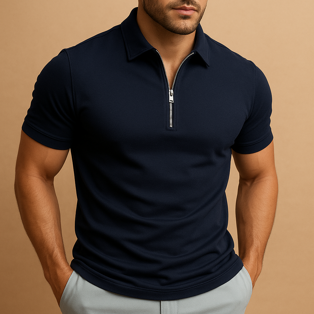 Zander Men's Polo Shirt | Slim Fit with Zipper Design 5