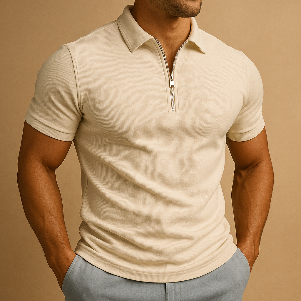 Zander Men's Polo Shirt | Slim Fit with Zipper Design 6