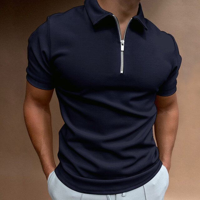 Zane Men's Polo Shirt | Zippered Cotton Blend, Modern Fit 1