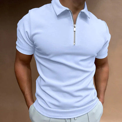 Zane Men's Polo Shirt | Zippered Cotton Blend, Modern Fit 10