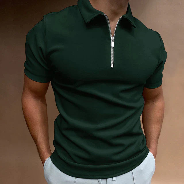 Zane Men's Polo Shirt | Zippered Cotton Blend, Modern Fit 4