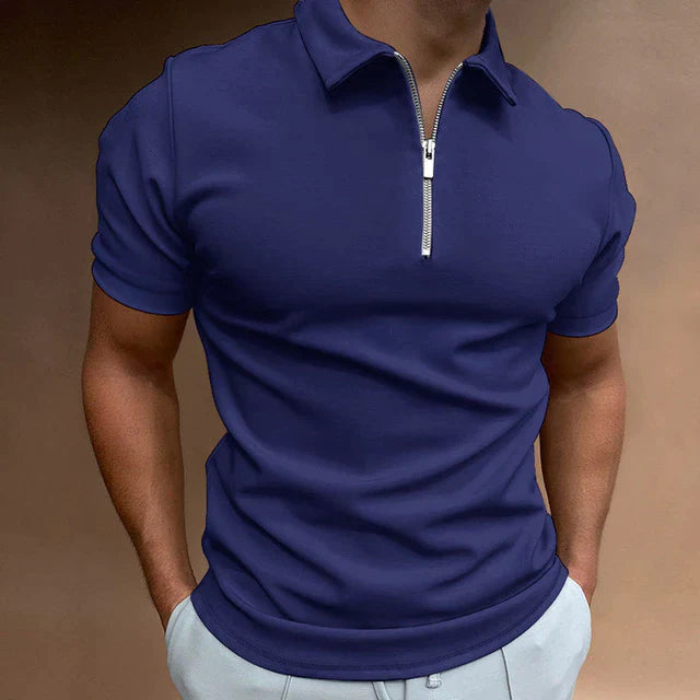 Zane Men's Polo Shirt | Zippered Cotton Blend, Modern Fit 5