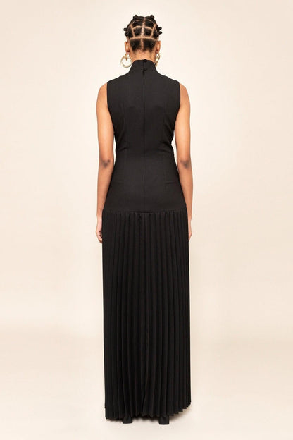 Pleated cutout maxi dress – Zarielle