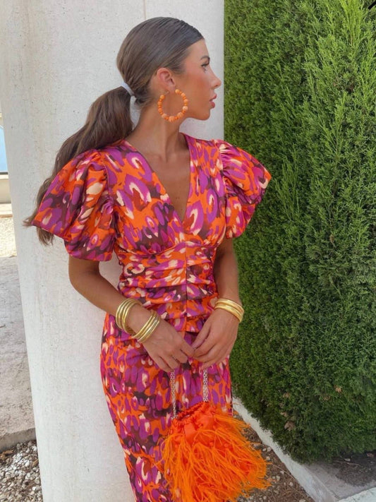 Puff Sleeve Maxi Dress – Celistia