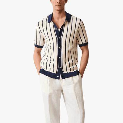 Retro Knitted Stripe Polo – Mason