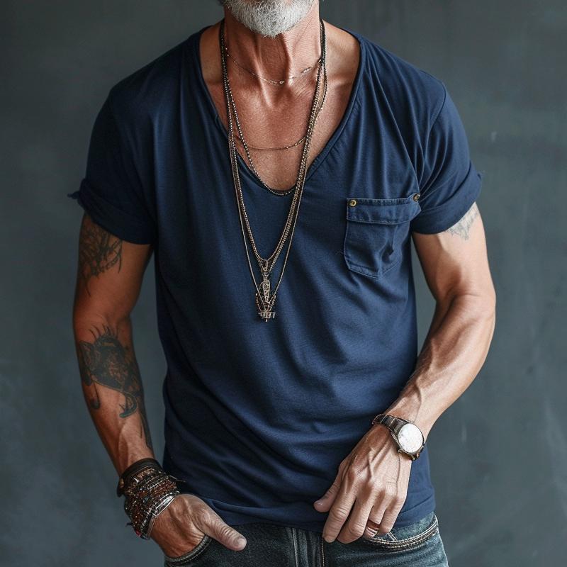 Bresko - Rugged V-Neck T-Shirt