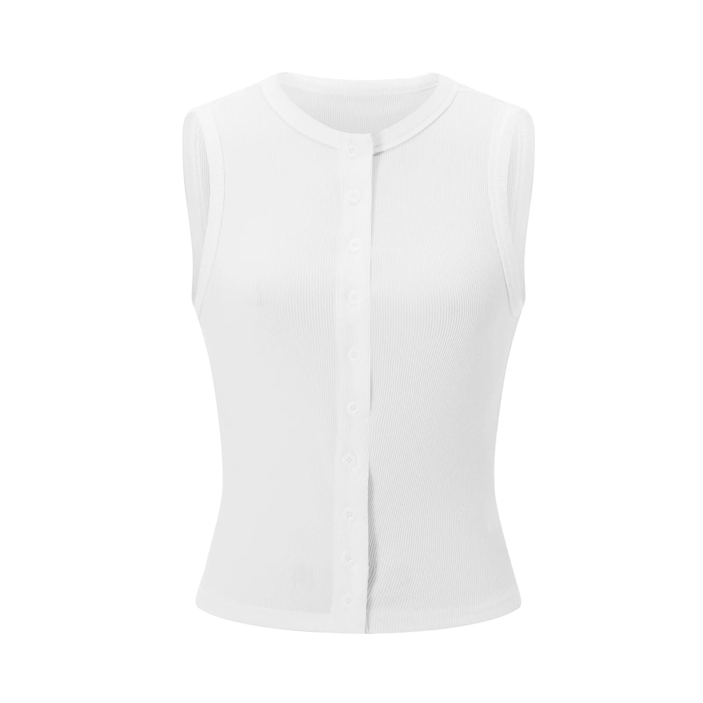 Cropped button-front tank top – Tavine