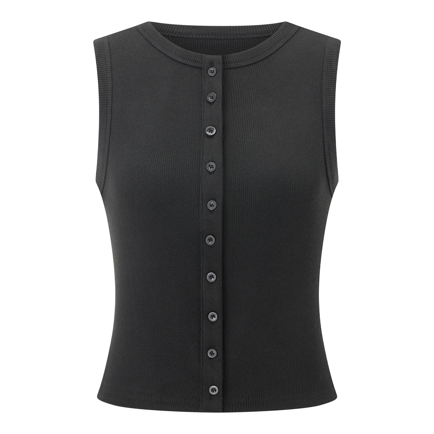 Cropped button-front tank top – Tavine
