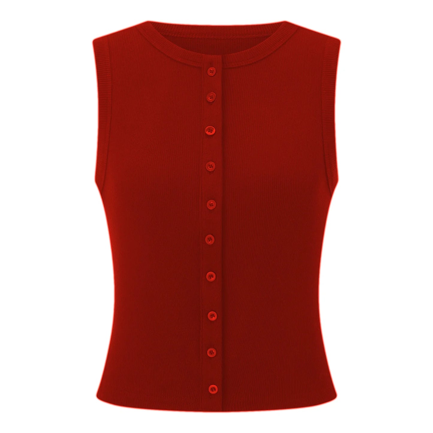 Cropped button-front tank top – Tavine