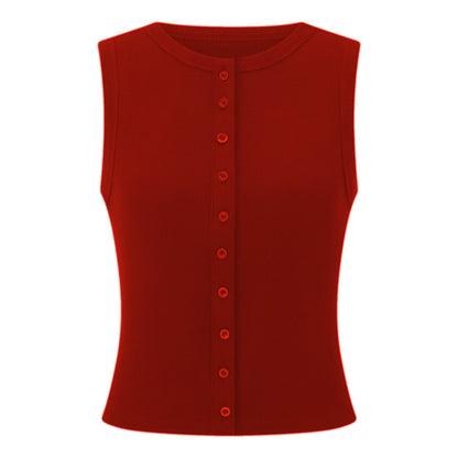 Cropped button-front tank top – Tavine