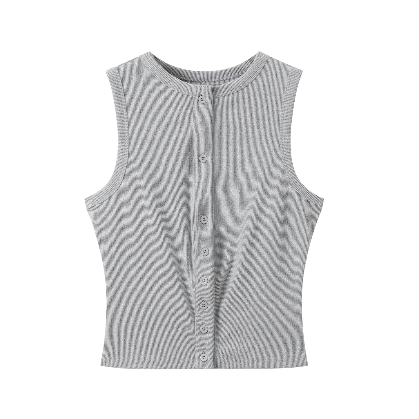 Cropped button-front tank top – Tavine